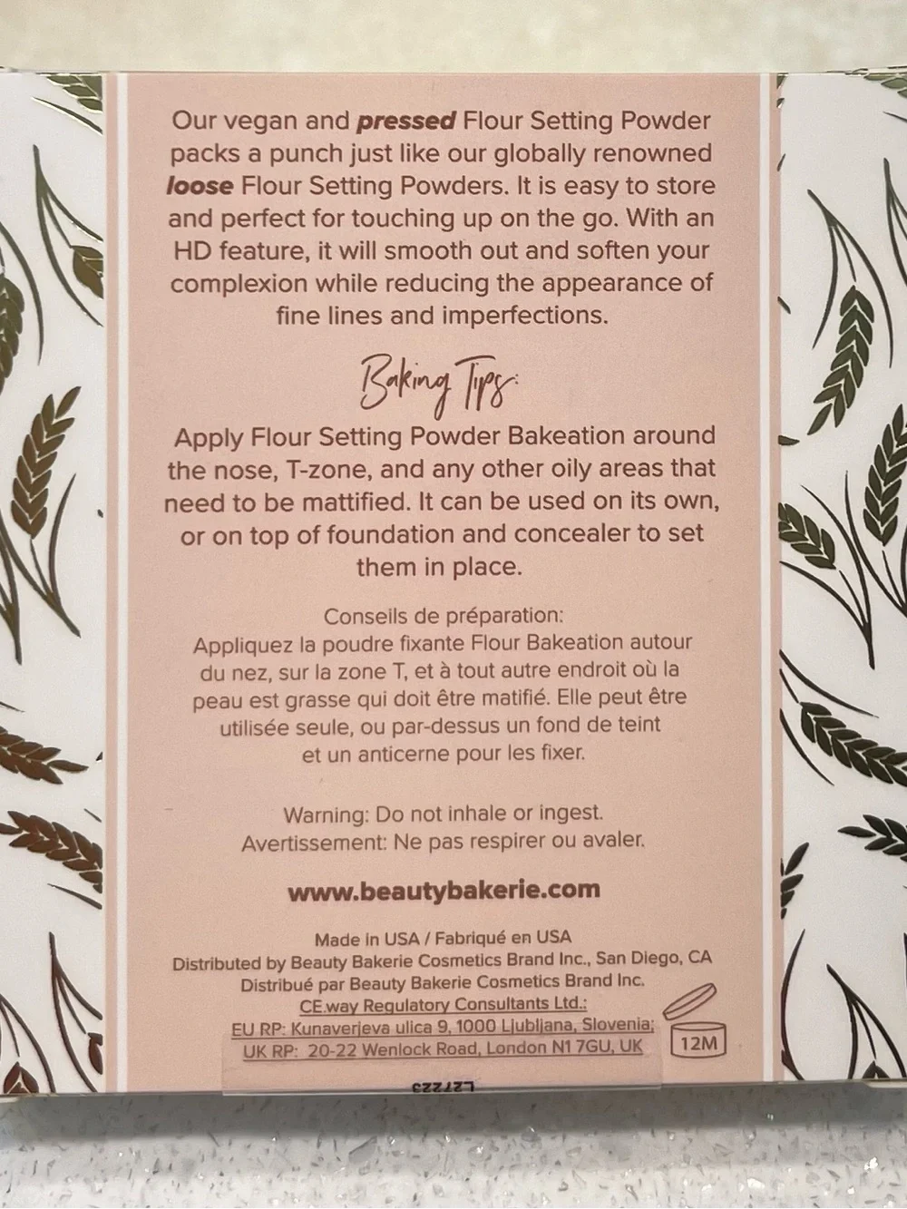 Beauty Bakerie ~ ‘HAZELNUT’ (Dark Brown) Pressed Setting Powder ~ Full Size 10g